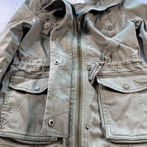 Hollister Womens Olive Green Utility Jacket With Snap Buttons & Pockets Size S - Picture 6 of 9